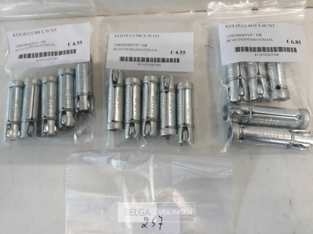 3 x keilhuls 5 stuks 2 x m8 + 1 x m10 - afbeelding 1 van  3