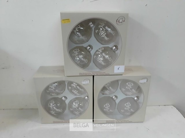 3 x kerstballen glas 4 stuks transparant - afbeelding 1 van  3