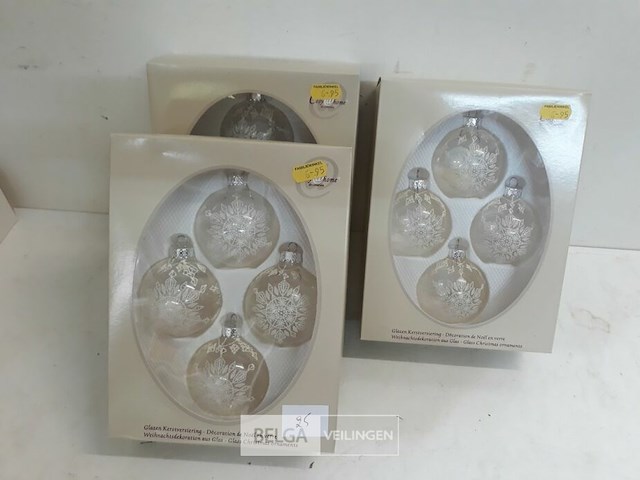 3 x kerstballen glas 4 stuks transparant - afbeelding 1 van  3