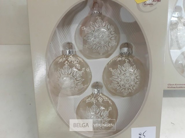 3 x kerstballen glas 4 stuks transparant - afbeelding 3 van  3