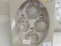 3 x kerstballen glas 4 stuks transparant - afbeelding 3 van  3