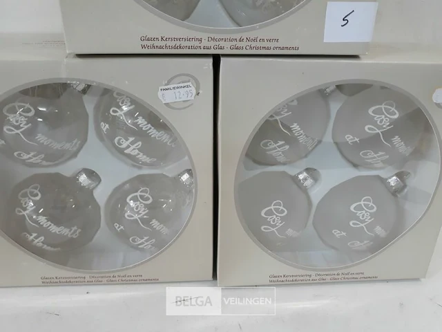 3 x kerstballen glas 4 stuks transparant - afbeelding 3 van  3