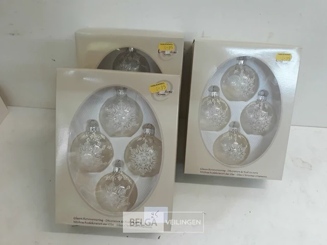 3 x kerstballen glas 4 stuks transparant - afbeelding 1 van  3