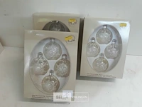 3 x kerstballen glas 4 stuks transparant