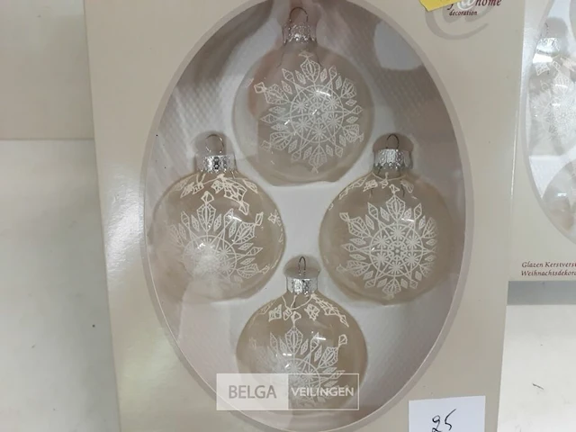 3 x kerstballen glas 4 stuks transparant - afbeelding 3 van  3