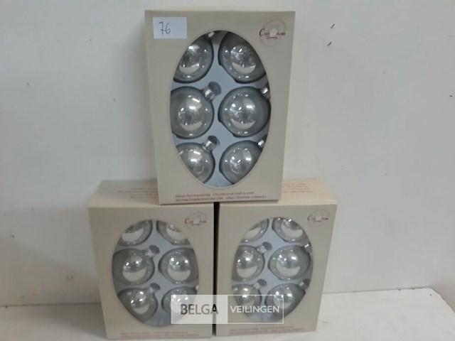 3 x kerstballen glas 6 stuks perle - afbeelding 1 van  3