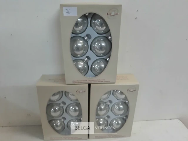 3 x kerstballen glas 6 stuks perle - afbeelding 1 van  3