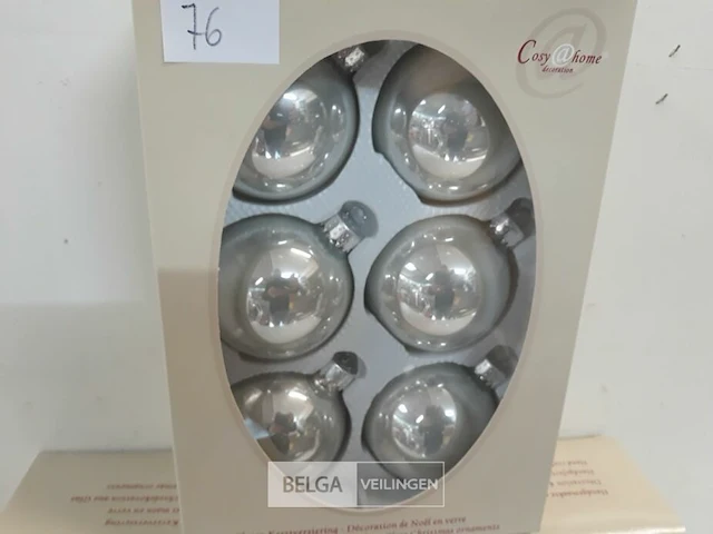 3 x kerstballen glas 6 stuks perle - afbeelding 3 van  3