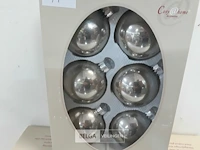 3 x kerstballen glas 6 stuks zilver - afbeelding 3 van  3