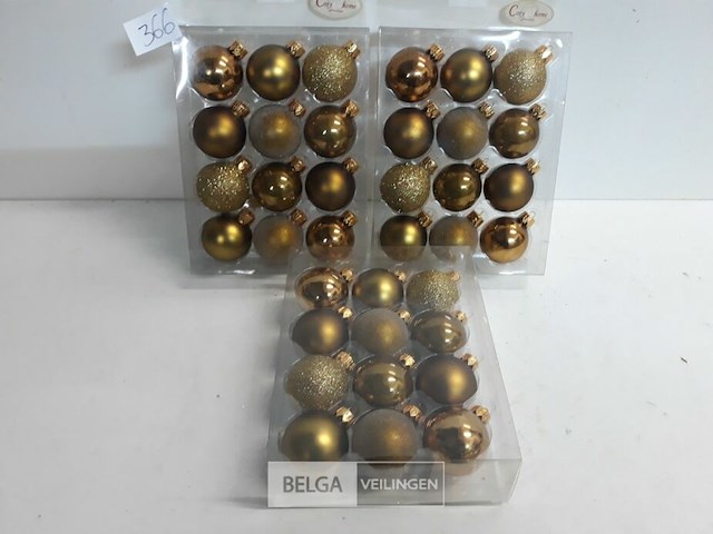 3 x kerstballen pvc 12 stuks 4 cm groen - afbeelding 2 van  3