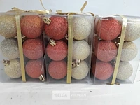 3 x kerstballen pvc 12 stuks 4,5 cm goud/oranje - afbeelding 3 van  3
