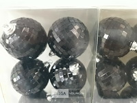 3 x kerstballen pvc 6 stuks zwart - afbeelding 3 van  3