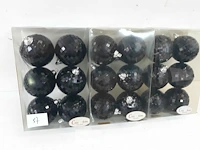 3 x kerstballen pvc 6 stuks zwart