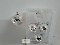 3 x kerstballen tol glas 4 stuks zilver - afbeelding 3 van  3