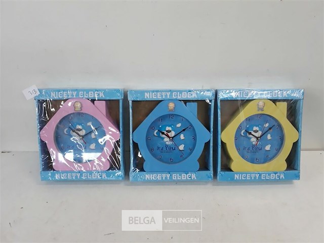 3 x klok huis 20x20 cm - afbeelding 1 van  3