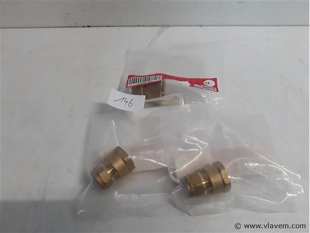 3 x knelkoppeling recht koper 12 mm ½ f - afbeelding 1 van  2