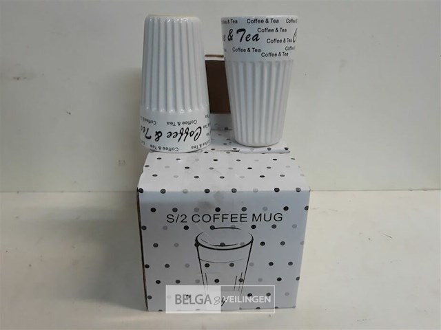 3 x koffie of thee mok 14 cm 2 stuks - afbeelding 1 van  3