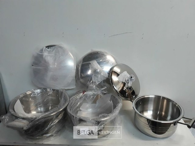 3 x kookpotten inox 18/8 22-24-26 cm - afbeelding 1 van  3