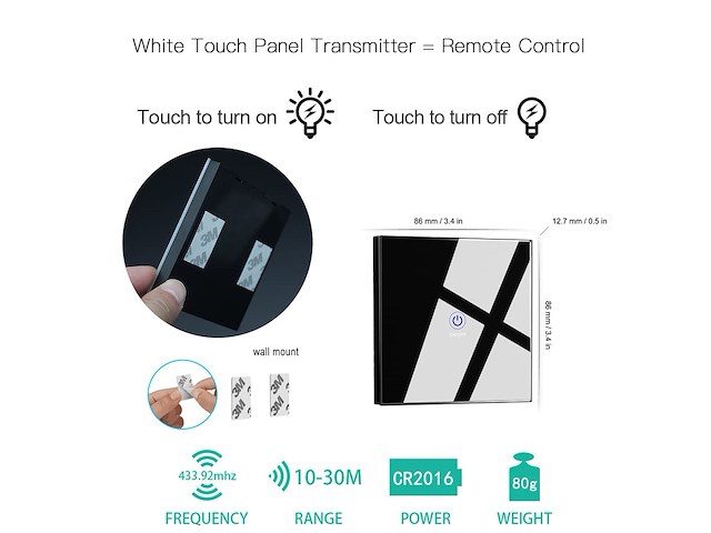3 x ktnnkg afstandsbedieningsschakelaar voor verlichting - afbeelding 3 van  6