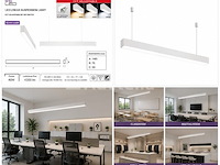3 x led lineaire hanglamp 40w – 3cct instelbaar - wit – innova3-40 3cct - afbeelding 5 van  5