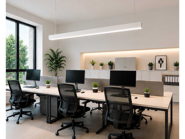 3 x led lineaire hanglamp 40w – 3cct instelbaar - wit – innova3-40 3cct - afbeelding 1 van  5