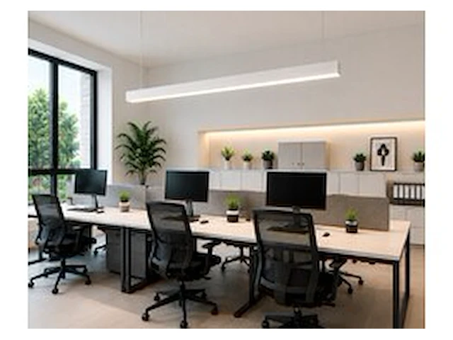 3 x led lineaire hanglamp 40w – 3cct instelbaar - wit – innova3-40 3cct - afbeelding 1 van  6