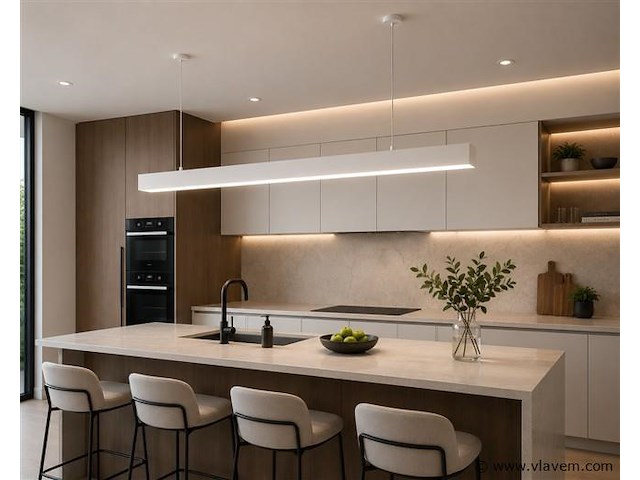 3 x led lineaire hanglamp 40w – 3cct instelbaar - wit – innova3-40 3cct - afbeelding 3 van  5