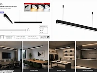 3 x led lineaire hanglamp 40w – 3cct instelbaar - zwart – innova3-40 3cct - afbeelding 6 van  6