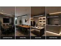 3 x led lineaire hanglamp 40w – 3cct instelbaar - zwart – innova3-40 3cct - afbeelding 3 van  5