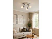 3 x led plafondlamp – 3 spots – 3 x 5w – 4000k neutraal wit – zilver – di01 - afbeelding 1 van  4