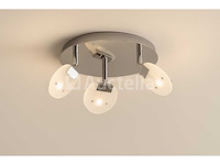3 x led plafondlamp – 3 spots – 3 x 5w – 4000k neutraal wit – zilver – hl7160l - afbeelding 1 van  4