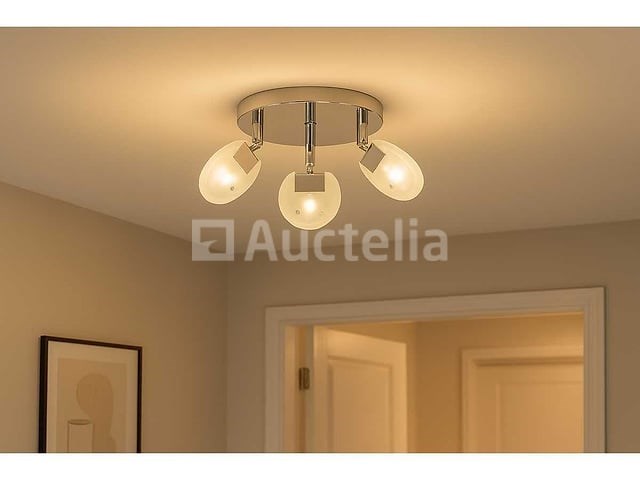 3 x led plafondlamp – 3 spots – 3 x 5w – 4000k neutraal wit – zilver – hl7160l - afbeelding 2 van  4