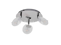 3 x led plafondlamp – 3 spots – 3 x 5w – 4000k neutraal wit – zilver – hl7160l - afbeelding 4 van  4