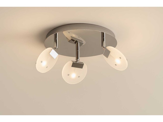 3 x led plafondlamp – 3 spots – 3 x 5w – 4000k neutraal wit – zilver – hl7160l - afbeelding 2 van  4