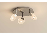 3 x led plafondlamp – 3 spots – 3 x 5w – 4000k neutraal wit – zilver – hl7160l - afbeelding 2 van  4