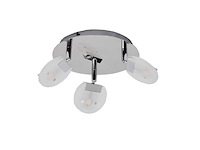 3 x led plafondlamp – 3 spots – 3 x 5w – 4000k neutraal wit – zilver – hl7160l - afbeelding 4 van  4