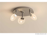 3 x led plafondlamp – 3 spots – 3 x 5w – 4000k neutraal wit – zilver – hl7160l - afbeelding 2 van  4