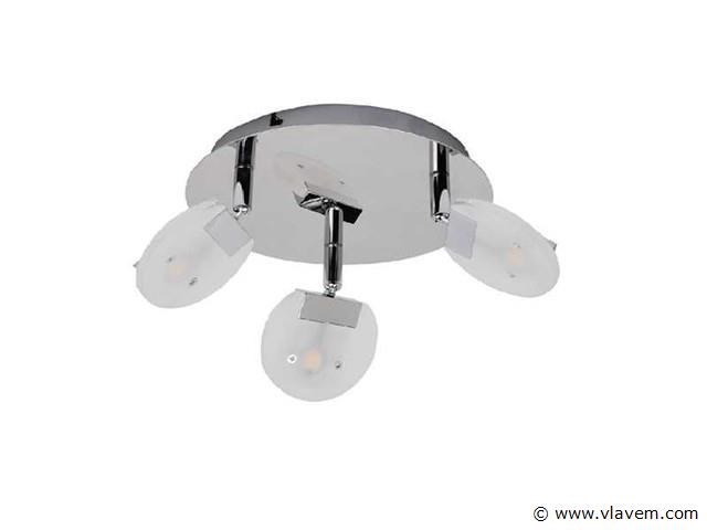 3 x led plafondlamp – 3 spots – 3 x 5w – 4000k neutraal wit – zilver – hl7160l - afbeelding 4 van  4