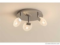 3 x led plafondlamp – 3 spots – 3 x 5w – 4000k neutraal wit – zilver – hl7160l - afbeelding 2 van  4