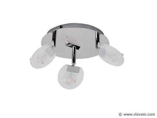 3 x led plafondlamp – 3 spots – 3 x 5w – 4000k neutraal wit – zilver – hl7160l - afbeelding 4 van  4