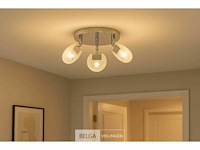 3 x led plafondlamp – 3 spots – 3 x 5w – 4000k neutraal wit – zilver – hl7160l - afbeelding 1 van  5