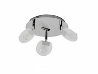 3 x led plafondlamp – 3 spots – 3 x 5w – 4000k neutraal wit – zilver – hl7160l - afbeelding 5 van  5