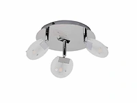 3 x led plafondlamp – 3 spots – 3 x 5w – 4000k neutraal wit – zilver – hl7160l - afbeelding 4 van  4