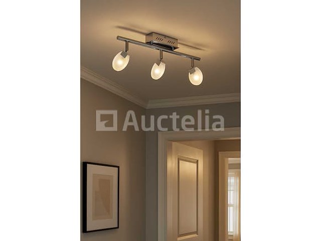 3 x led plafondlamp – 3 spots – 3 x 5w – 4000k neutraal wit – zilver – hl7163l - afbeelding 2 van  4