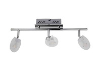 3 x led plafondlamp – 3 spots – 3 x 5w – 4000k neutraal wit – zilver – hl7163l - afbeelding 3 van  4