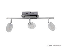 3 x led plafondlamp – 3 spots – 3 x 5w – 4000k neutraal wit – zilver – hl7163l - afbeelding 4 van  4