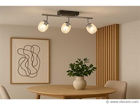 3 x led plafondlamp – 3 spots – 3 x 5w – 4000k neutraal wit – zilver – hl7163l - afbeelding 1 van  4