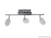 3 x led plafondlamp – 3 spots – 3 x 5w – 4000k neutraal wit – zilver – hl7163l - afbeelding 4 van  4