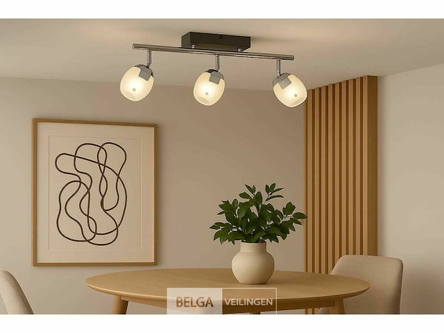 3 x led plafondlamp – 3 spots – 3 x 5w – 4000k neutraal wit – zilver – hl7163l - afbeelding 1 van  5