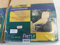 3 x ligbedovertrek uit badstof beige 200x70 cm - afbeelding 3 van  3